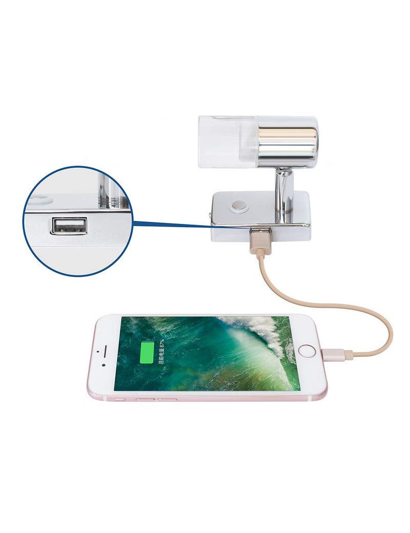 LIGHTEU 12V Reading Light RV Interior 2.2W Bedside with USB Port (5V/2A), Designed for Reading, RV, and Caravan, Motorhome,Touch Switch Dimmable Warm 2 Pack(Chrome 2X A2-USB) - Image 4